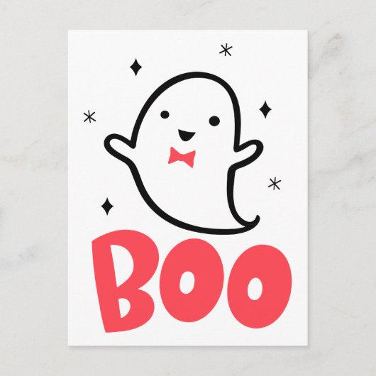 Boo Ghost, met de hand getekend kunstwerk, Briefkaart (Voorkant)