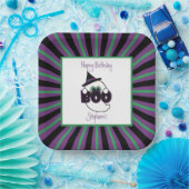 Boo Ghost Paars, Black en Green Birthday Papieren Bordje (Feest)