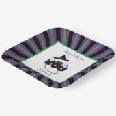 Boo Ghost Paars, Black en Green Birthday Papieren Bordje (Gebogen)