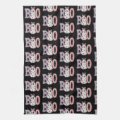 Boo Ghost Paarse Roze Schattige Zwart Halloween Theedoek (Verticaal)