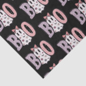 Boo Ghost Paarse Roze Schattige Zwart Halloween Tissuepapier (Detail)