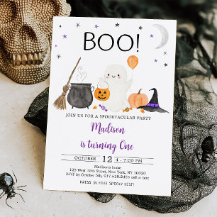BOO Ghost Pumpkin Halloween Birthday Kaart