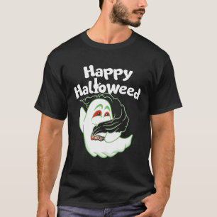 Boo Ghost Roken Wiet THC Happy Halloweed Hallowe T-shirt