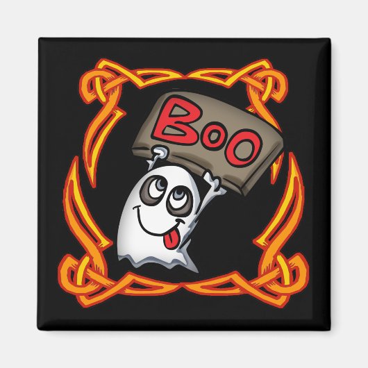 Boo Ghost Ronde Magneet (Voorkant)