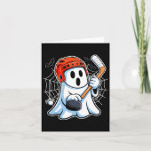 Boo Ghost Spelen Hockey Grappig Halloween Hockey C Kaart (Voorkant)