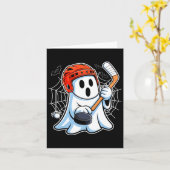 Boo Ghost Spelen Hockey Grappig Halloween Hockey C Kaart (Gele Bloem)