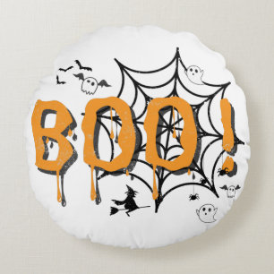 Boo Ghost Spooky Funny Halloween  Throw Pil Rond Kussen