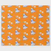 Boo Ghost UK 31 Spooky USA Skull Oktober Halloween Cadeaupapier (Vlak)