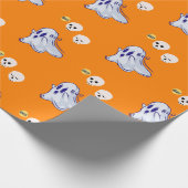 Boo Ghost UK 31 Spooky USA Skull Oktober Halloween Cadeaupapier (Hoek)