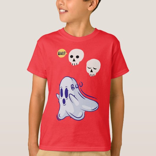 Boo Ghost UK 31 Spooky USA Skull Oktober Halloween T-shirt (Voorkant)