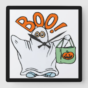 BOO! GHOST VIERKANTE KLOK