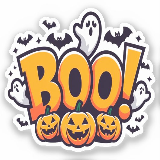 Boo ghosts halloween sticker (Voorkant)