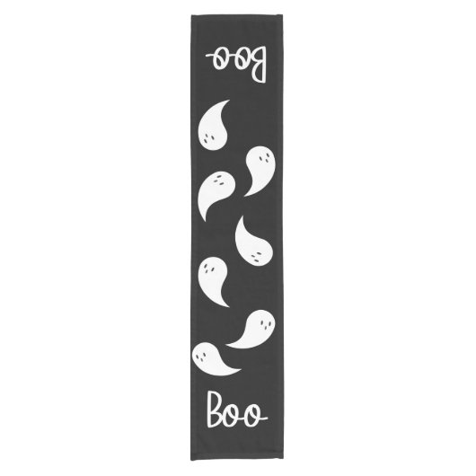 Boo Ghosts Halloween Table Runner Korte Tafelloper (Voorkant)