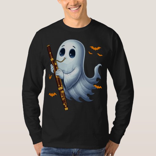 Boo Ghoul Playing Bassoon Halloween Musical Instru T-shirt (Voorkant)
