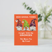 Boo Ghoul Times hanging with My Gnomies Halloween Briefkaart (Staand voorkant)