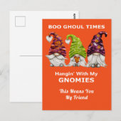 Boo Ghoul Times hanging with My Gnomies Halloween Briefkaart (Voorkant / Achterkant)