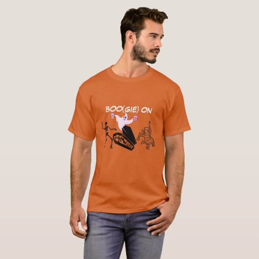 Boo-gie On Spooky Funny Ghost Mummy Halloween T - T-shirt (Voorkant volledig)