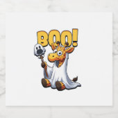 Boo Giraffe Halloween Ghost Giraffe _1 Sparkling Wijnetiket (Enkel label)