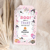 BOO! Girly Halloween Birthday Girl Party Treat Cadeaulabel