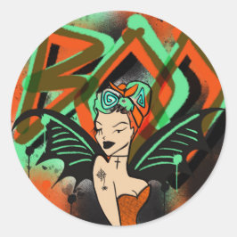 Boo Graffiti Witch Sticker