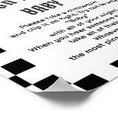 Boo Grappig "Don't Say Baby" Baby shower spel Poster (Hoek)