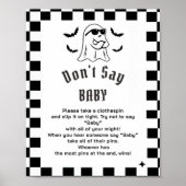 Boo Grappig "Don't Say Baby" Baby shower spel Poster (Voorkant)