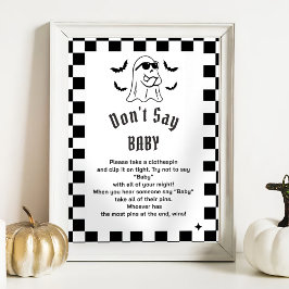Boo Grappig "Don't Say Baby" Baby shower spel Poster