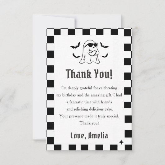 Boo Grappig Halloween Feest Bedankkaart (Voorkant)