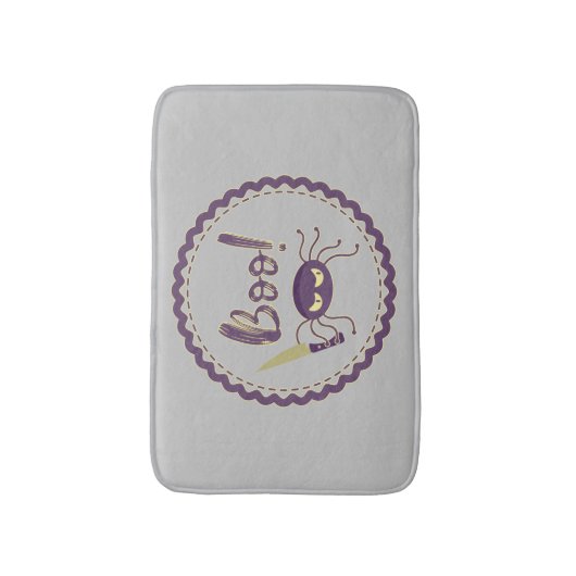 Boo grappig Halloween spin karakter mes hand Badmat (Voorkant Verticaal)