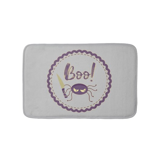 Boo grappig Halloween spin karakter mes hand Badmat (Voorkant)