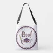 Boo grappig Halloween spin karakter mes hand Crossbody Tas (Achterkant)