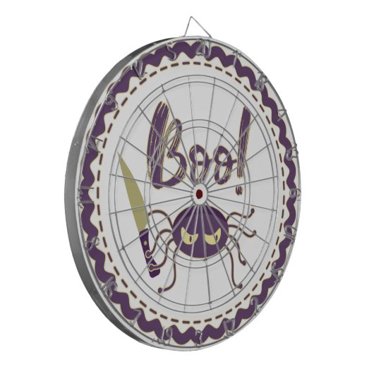 Boo grappig Halloween spin karakter mes hand Dartbord (Voorkant Links)