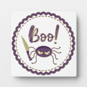 Boo grappig Halloween spin karakter mes hand Fotoplaat (Voorkant)