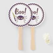 Boo grappig Halloween spin karakter mes hand Handwaaier (Voorkant en achterkant)