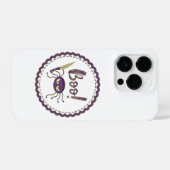 Boo grappig Halloween spin karakter mes hand iPhone Hoesje (Achterkant horizontaal)
