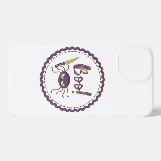Boo grappig Halloween spin karakter mes hand iPhone Hoesje (Achterkant horizontaal)