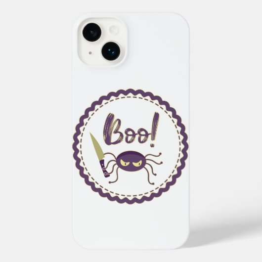 Boo grappig Halloween spin karakter mes hand iPhone Hoesje (Achterkant)