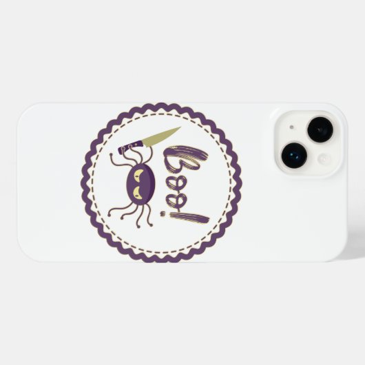 Boo grappig Halloween spin karakter mes hand iPhone Hoesje (Achterkant horizontaal)