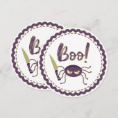 Boo grappig Halloween spin karakter mes hand Kaart (Voorkant / Achterkant)