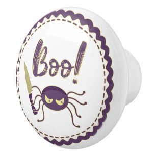 Boo grappig Halloween spin karakter mes hand Keramische Knop