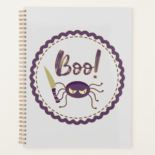 Boo grappig Halloween spin karakter mes hand Planner (Voorkant)