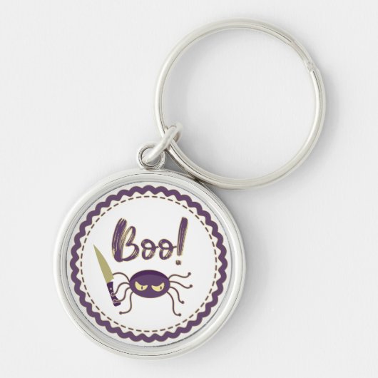 Boo grappig Halloween spin karakter mes hand Sleutelhanger (Voorkant)