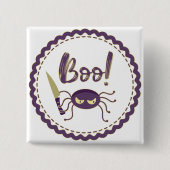 Boo grappig Halloween spin karakter mes hand Vierkante Button 5,1 Cm (Voorkant)