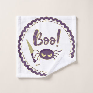 Boo grappig Halloween spin karakter mes hand Washandje