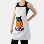 Boo Grappige Jolly Kat Peeking Pumpkin Halloween d Schort (Insitu)