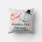 BOO Grappige Schattige Kleine Geest Halloween Baby Kussen (Achterkant)