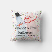 BOO Grappige Schattige Kleine Geest Halloween Baby Kussen (Voorkant)