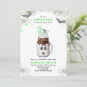 Boo Green Halloween Ghost Milkshake Verjaardag Kaart (Staand voorkant)