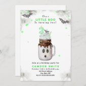 Boo Green Halloween Ghost Milkshake Verjaardag Kaart (Voorkant / Achterkant)