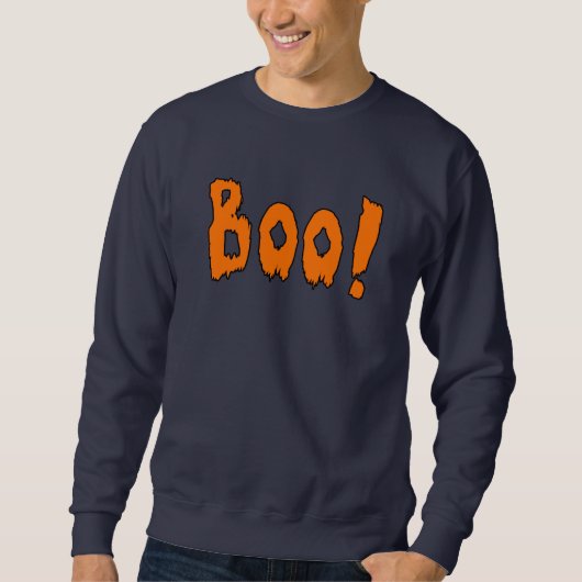 Boo Grey Halloween Thema Sweatshirt (Voorkant)